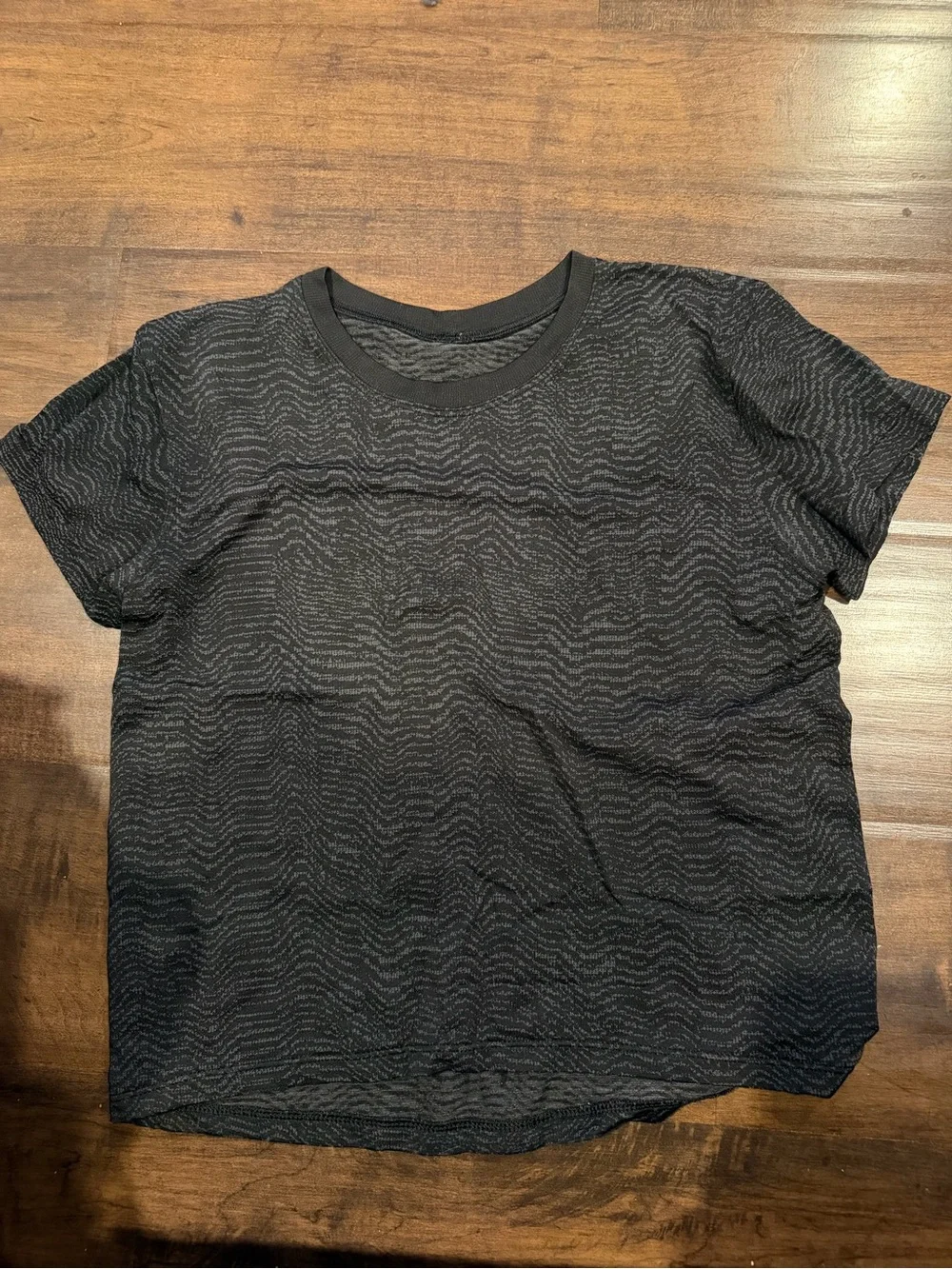 lululemon athletica Black Short-Sleeve Wave-Pattern Tee
